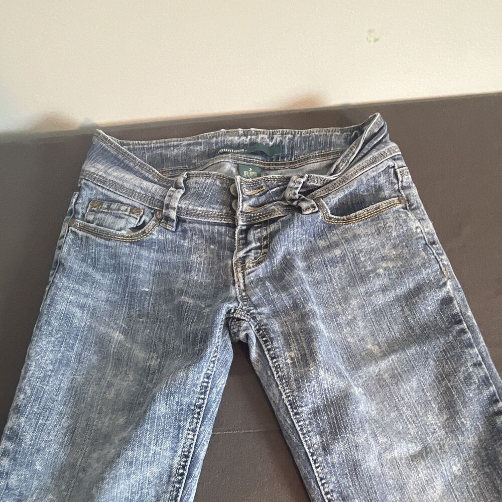 Younique juniors Blue Skinny Jeans Size 3 Button Closure Ramie Cotton Polyester